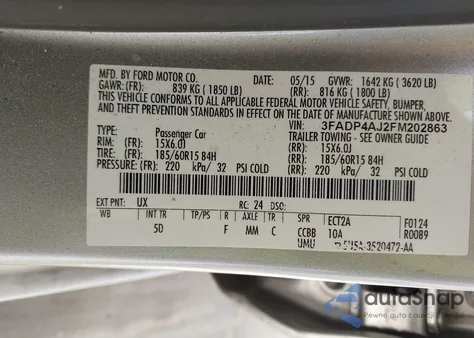 2015 Ford Fiesta S from USA, damaged, VIN 3FADP4AJ2FM202863